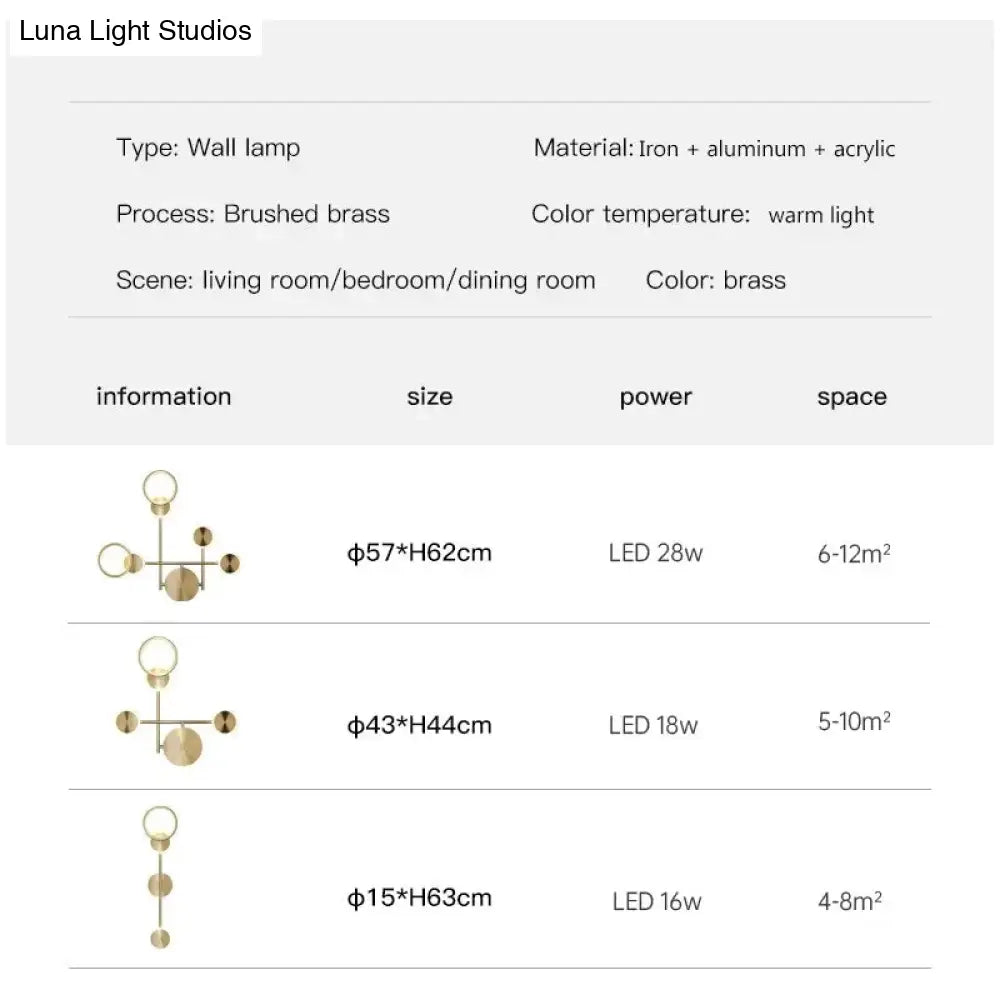 DecorBites™ Ayten - Modern Style Golden LED Wall Lamp For Living Room Bedroom Dining Room Aisle Lighting