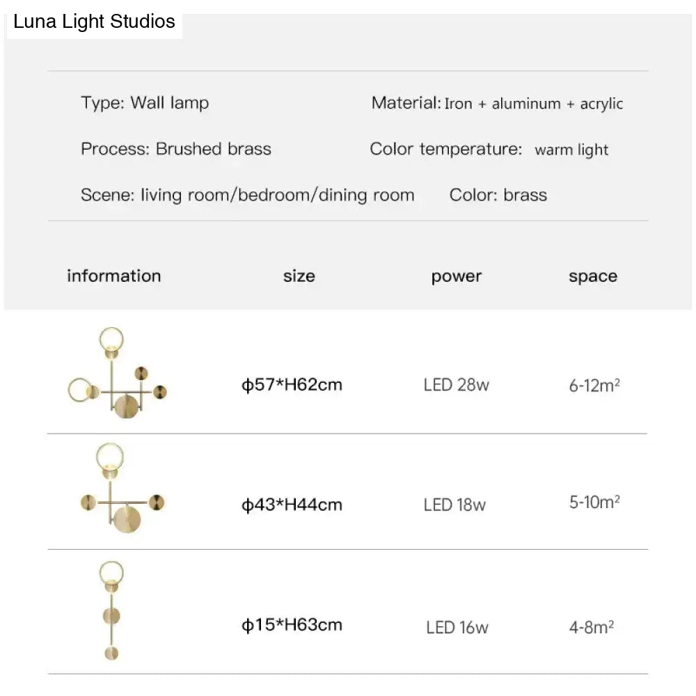 DecorBites™ Ayten - Modern Style Golden LED Wall Lamp For Living Room Bedroom Dining Room Aisle Lighting