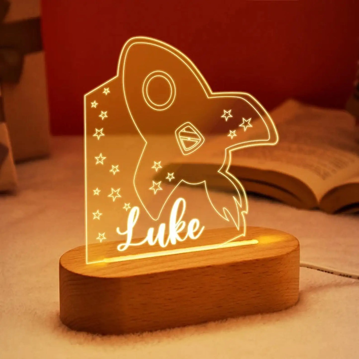 DecorBites™ Baby Kids USB Night Light Personalized Children Name Lamp Custom Nursery Newborn Bedroom Home Decoration Birthday Souvenir Gift