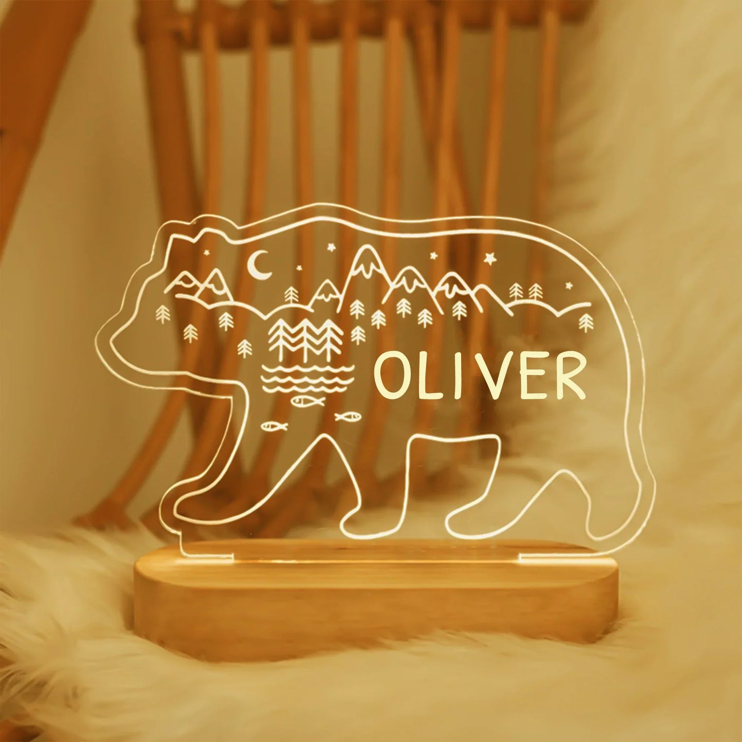 DecorBites™ Baby Kids USB Night Light Personalized Children Name Lamp Custom Nursery Newborn Bedroom Home Decoration Birthday Souvenir Gift