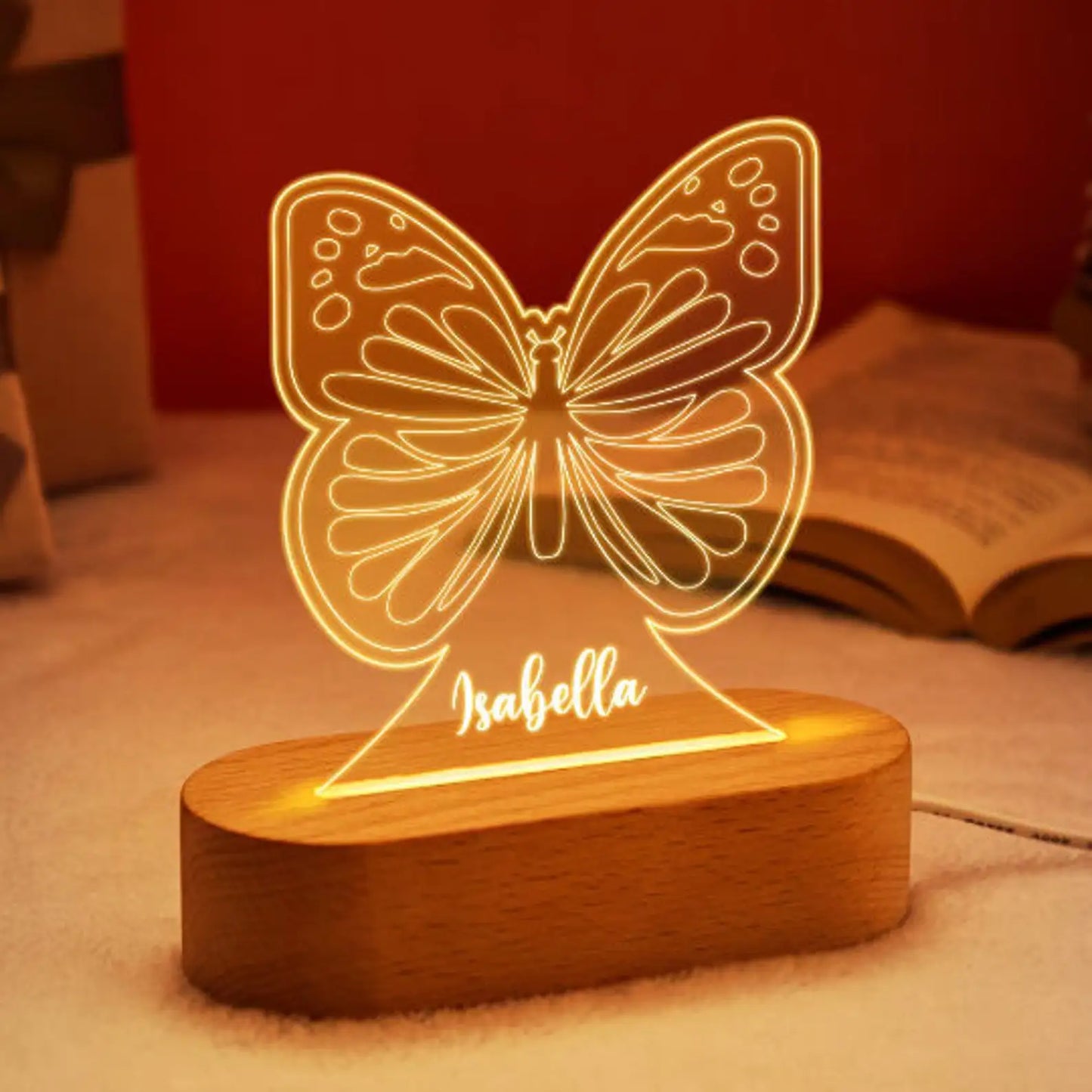DecorBites™ Baby Kids USB Night Light Personalized Children Name Lamp Custom Nursery Newborn Bedroom Home Decoration Birthday Souvenir Gift