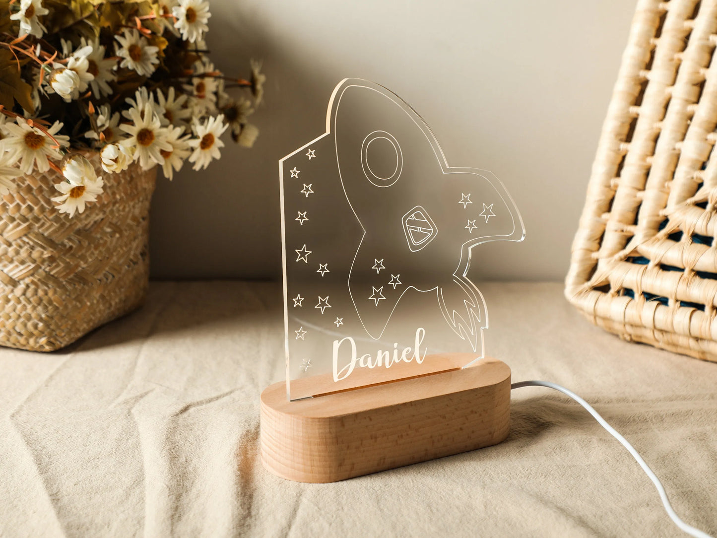 DecorBites™ Baby Kids USB Night Light Personalized Children Name Lamp Custom Nursery Newborn Bedroom Home Decoration Birthday Souvenir Gift