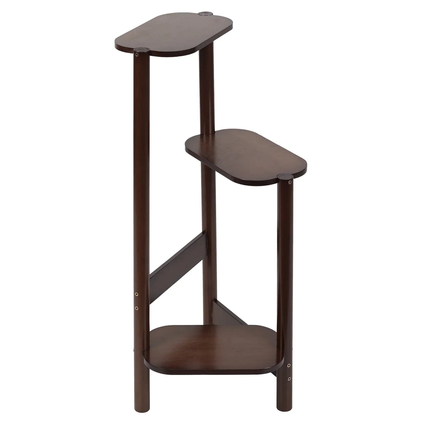 DecorBites™ Bamboo Corner Plant Stand: 3-Tier Flower Display