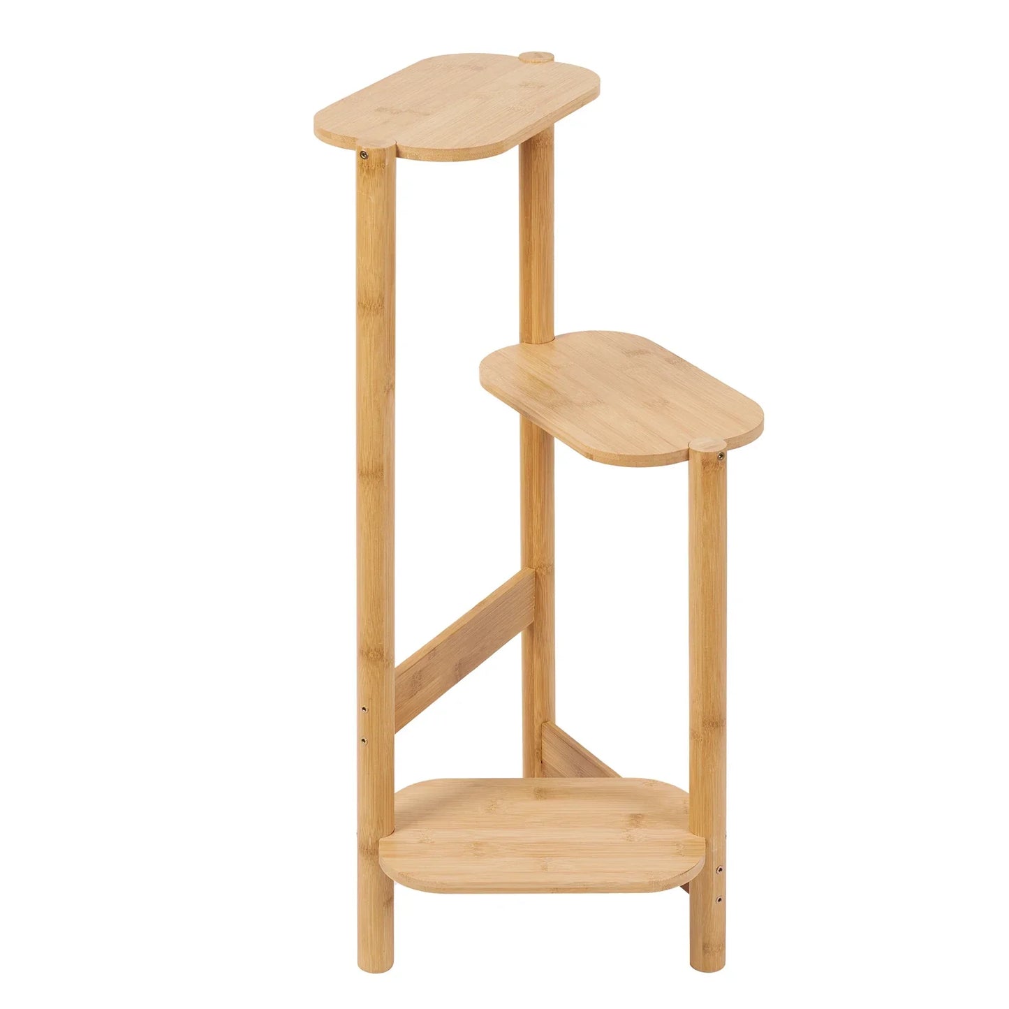 DecorBites™ Bamboo Corner Plant Stand for Garden Balcony