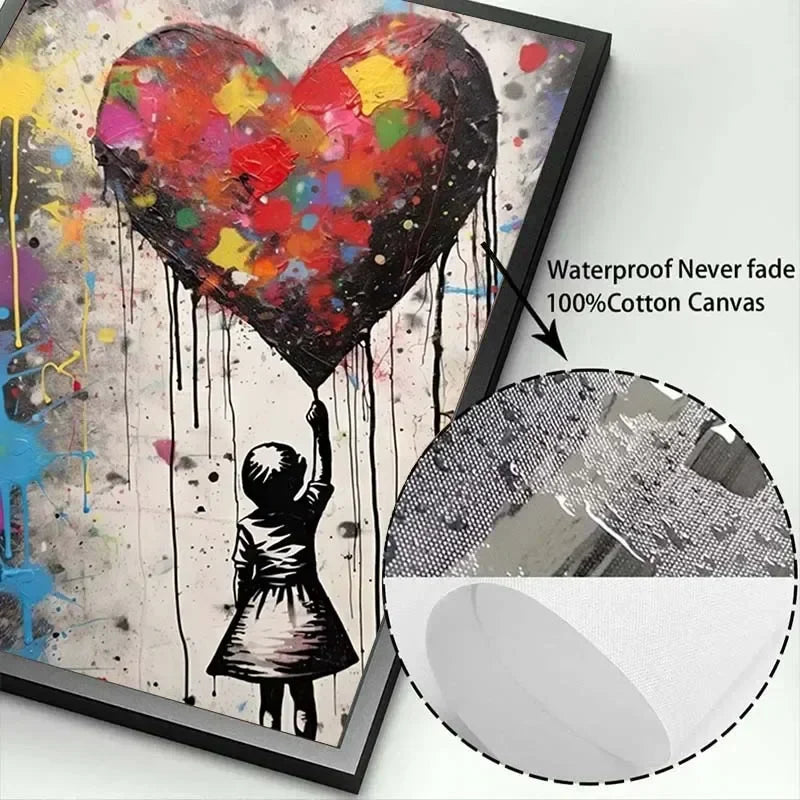 DecorBites™ Banksy Boy Girl Balloon Canvas Wall Art