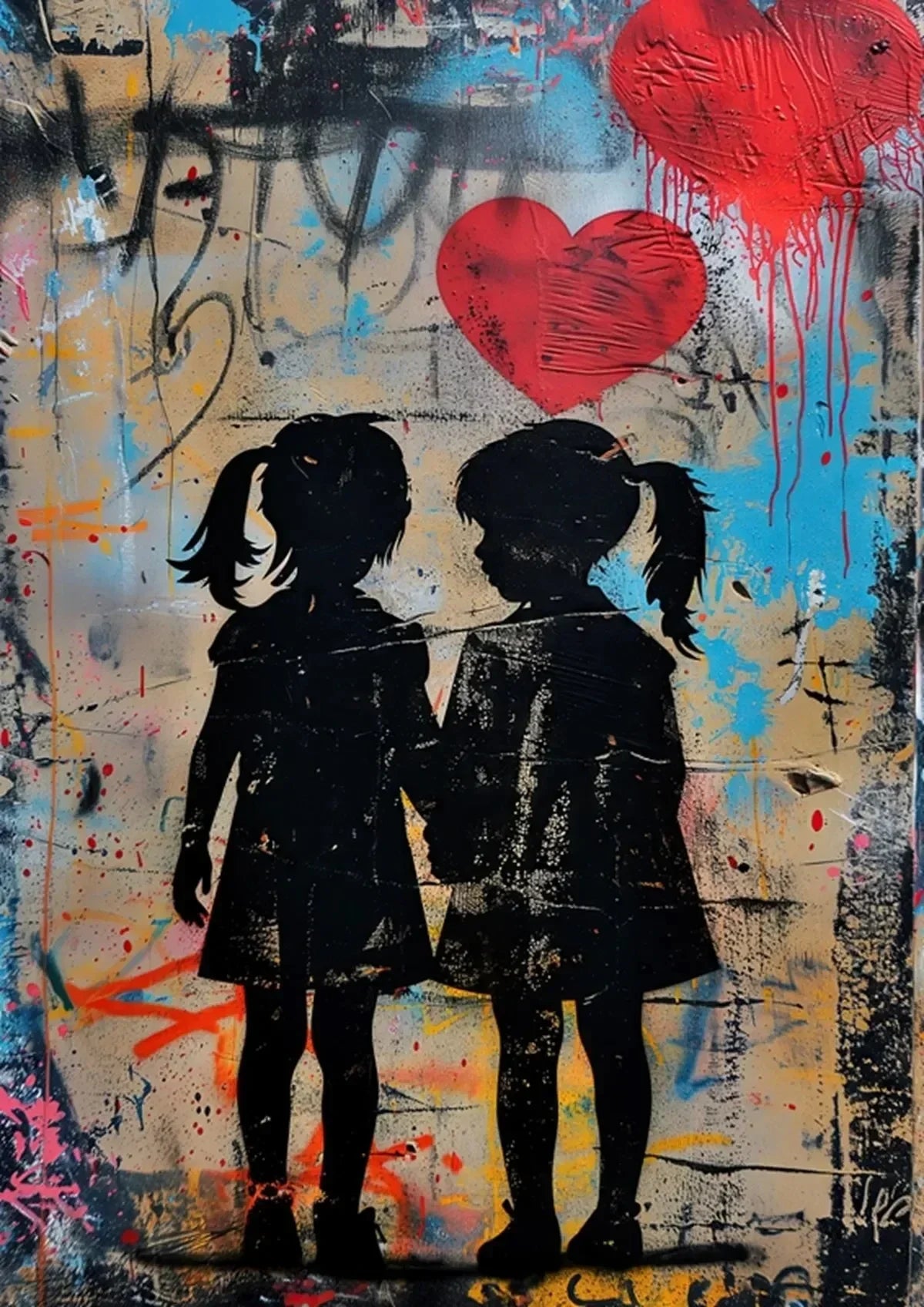 DecorBites™ Banksy Boy Girl Balloon Canvas Wall Art