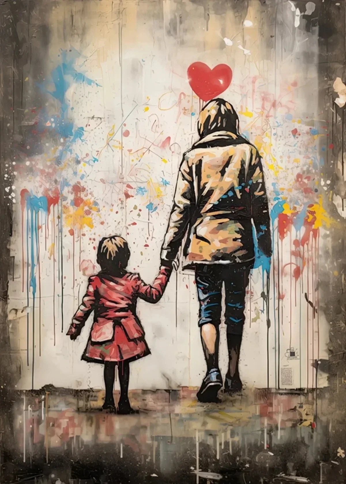 DecorBites™ Banksy Boy Girl Balloon Canvas Wall Art