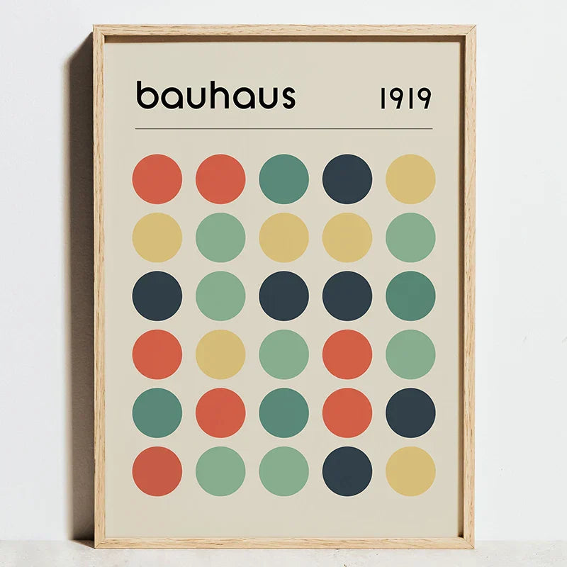 DecorBites™ Bauhaus Geometric Exhibition Canvas Art Posters