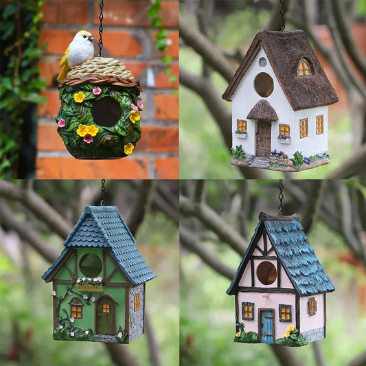 DecorBites™ Bird Lover's Outdoor Hanging Resin Birdhouse