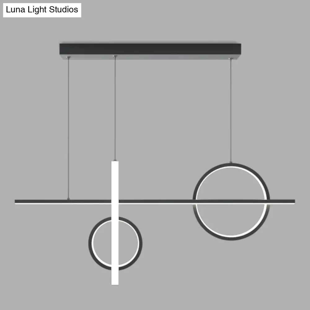 DecorBites™ Black Acrylic LED Pendant Light: Minimalist Novelty Island Suspension