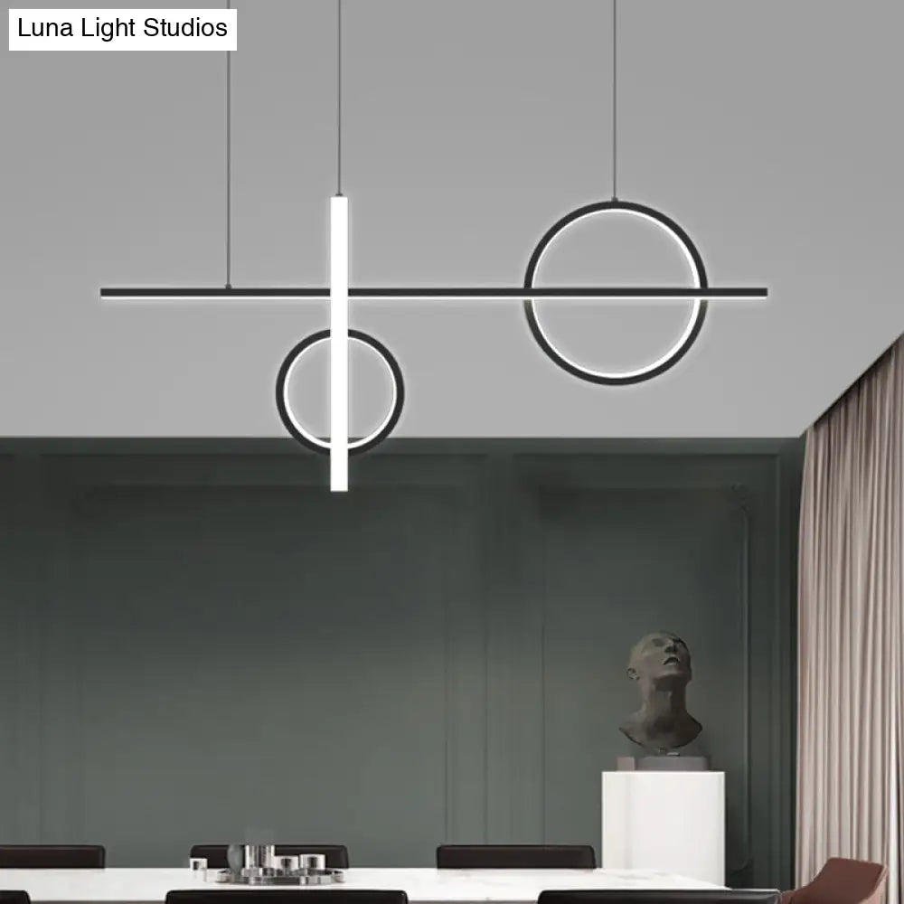 DecorBites™ Black Acrylic LED Pendant Light: Minimalist Novelty Island Suspension