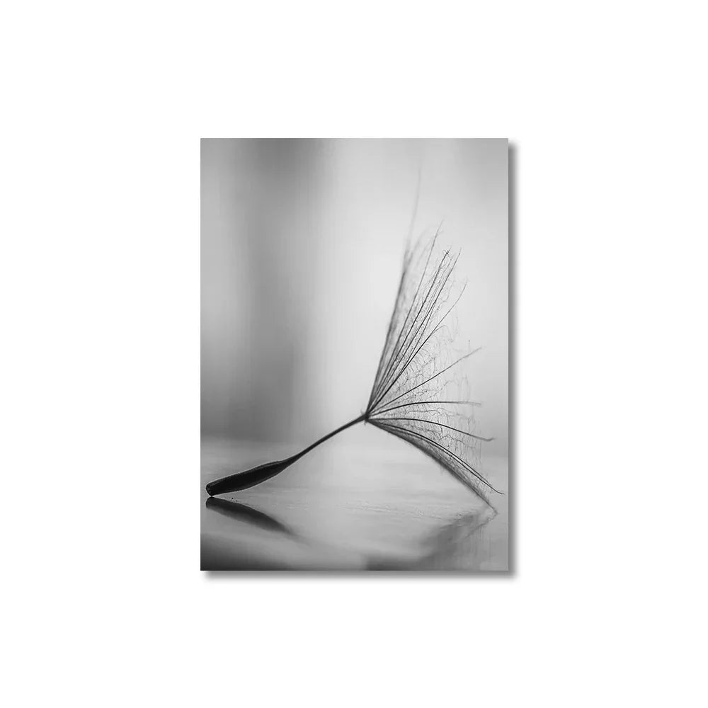 DecorBites™ Black and White Dandelion Canvas Wall Art