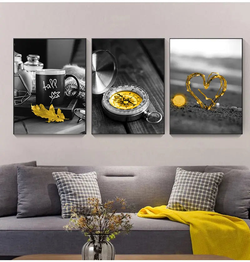 DecorBites™ Black and White Nordic Landscape Canvas Set