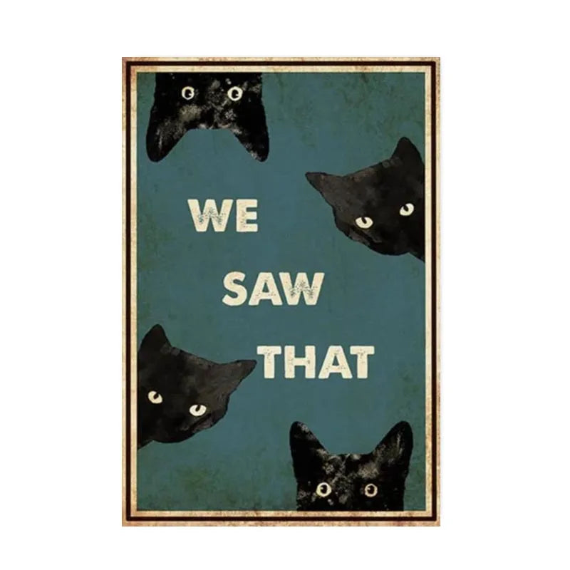 DecorBites™ Black Cat Reading Music Poster for Home Decor