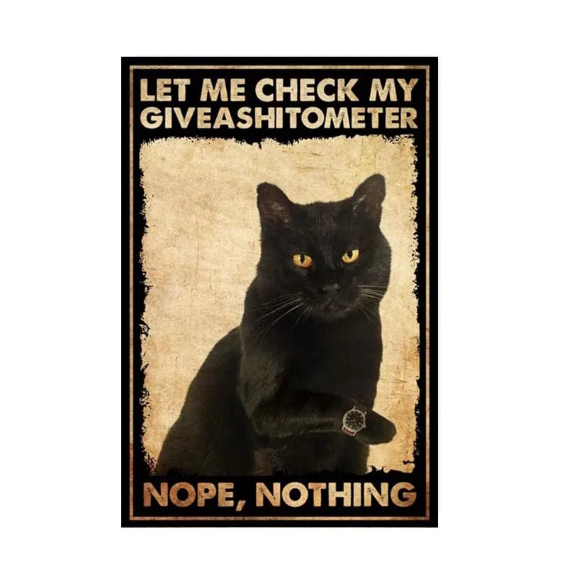 DecorBites™ Black Cat Reading Music Poster for Home Decor