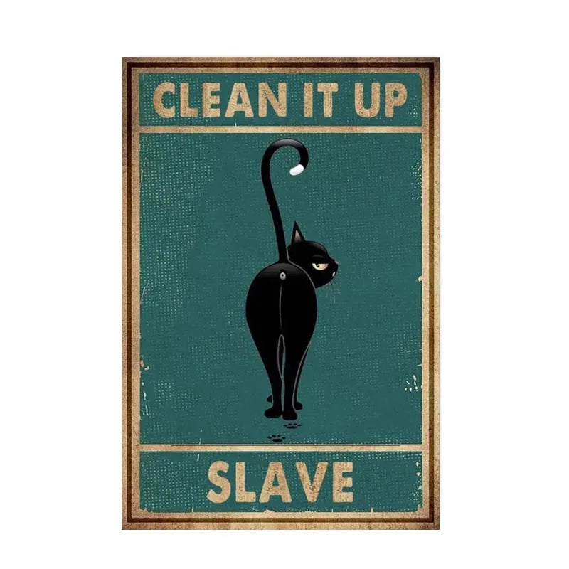 DecorBites™ Black Cat Reading Music Poster for Home Decor