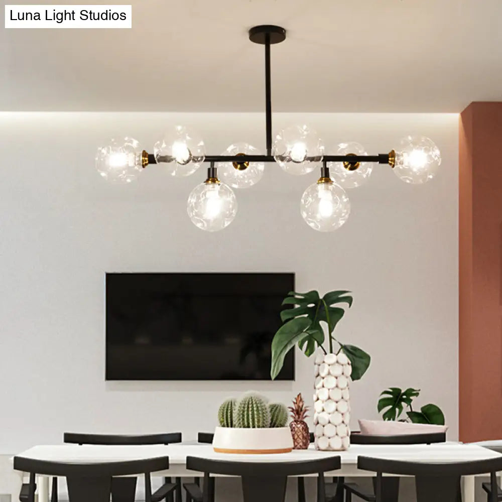 DecorBites™ Black Dimpled Glass Ball Pendant Light for Modern Dining Room Island