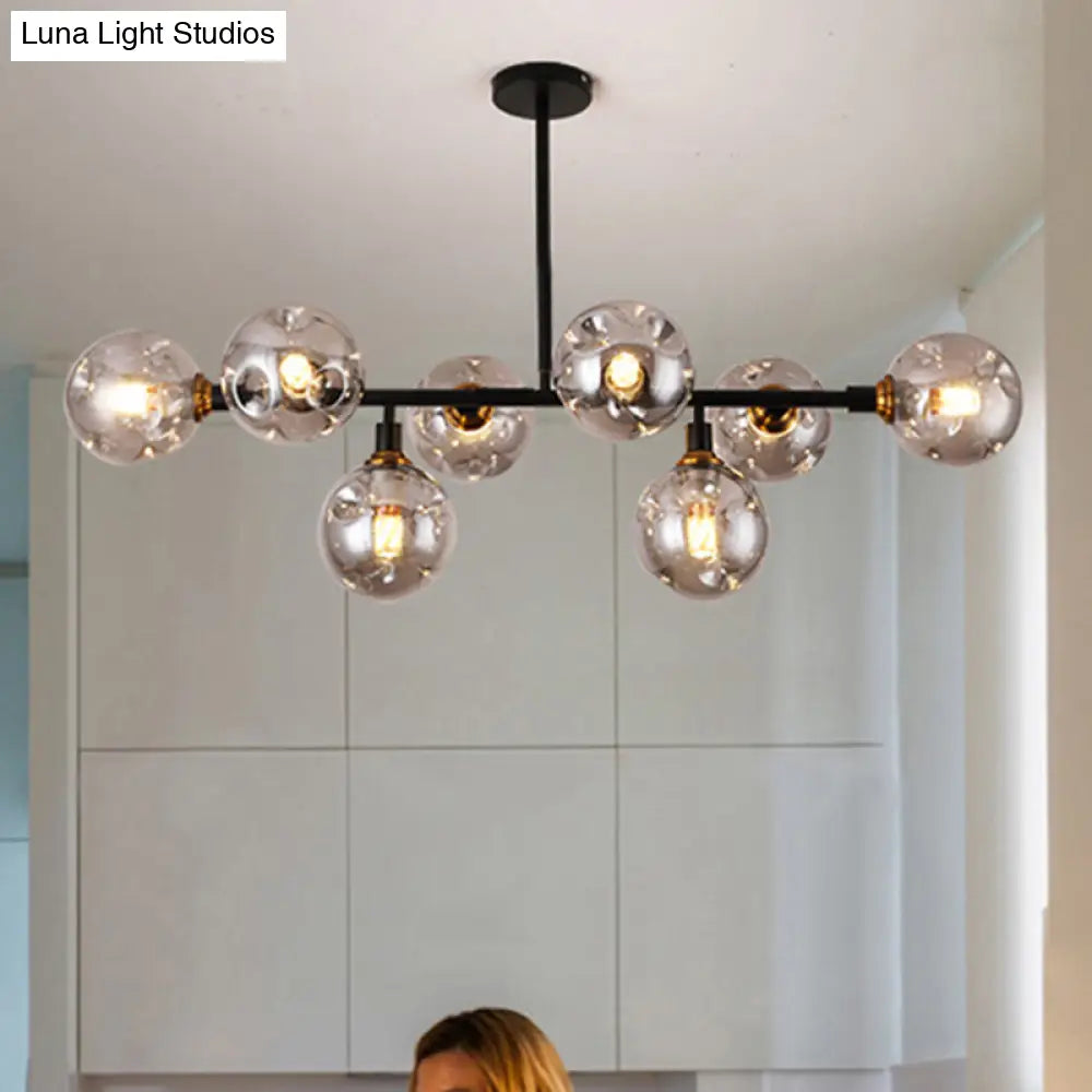 DecorBites™ Black Dimpled Glass Ball Pendant Light for Modern Dining Room Island