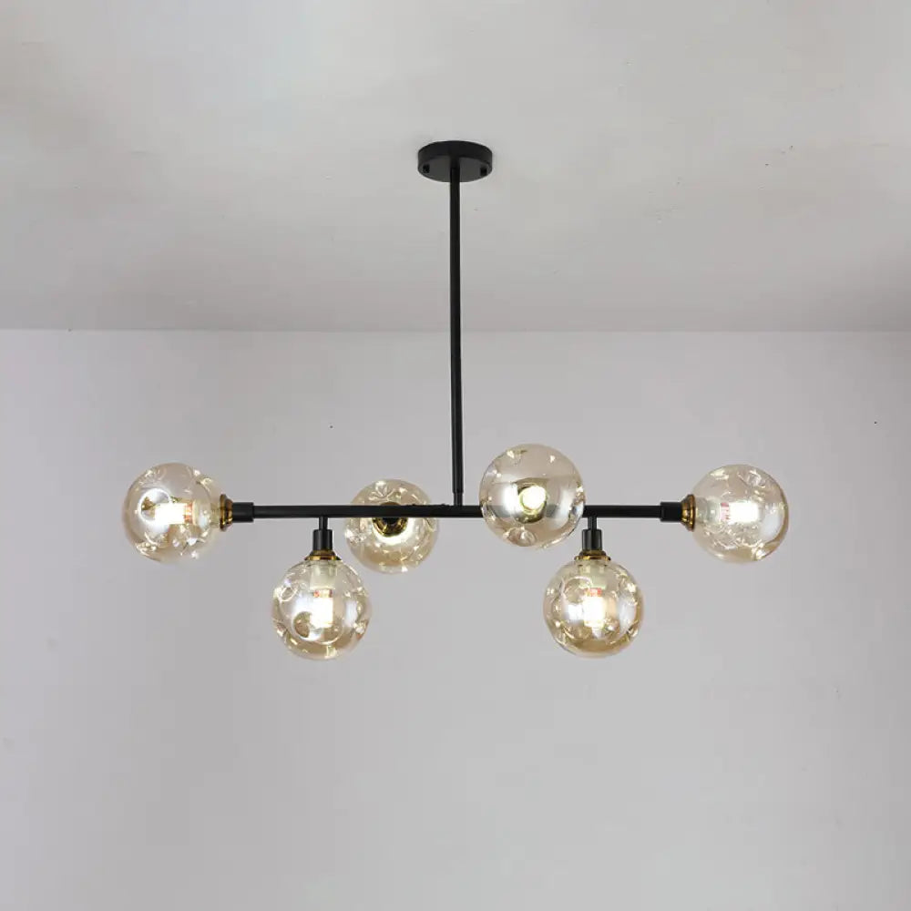 DecorBites™ Black Dimpled Glass Ball Pendant Light for Modern Dining Room Island