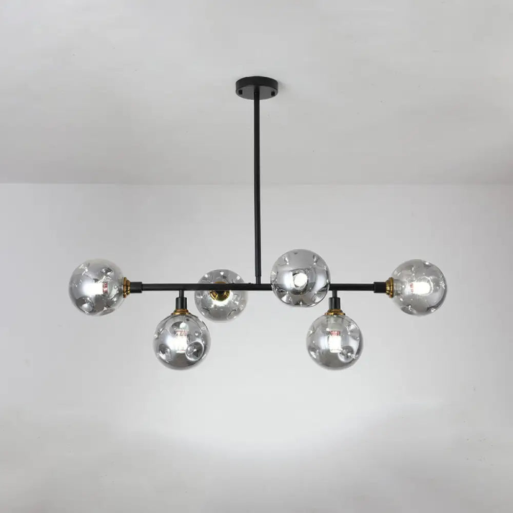 DecorBites™ Black Dimpled Glass Ball Pendant Light for Modern Dining Room Island