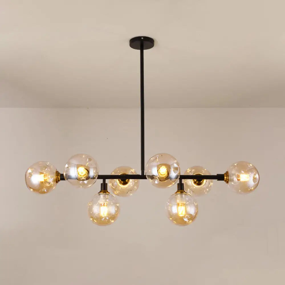 DecorBites™ Black Dimpled Glass Ball Pendant Light for Modern Dining Room Island