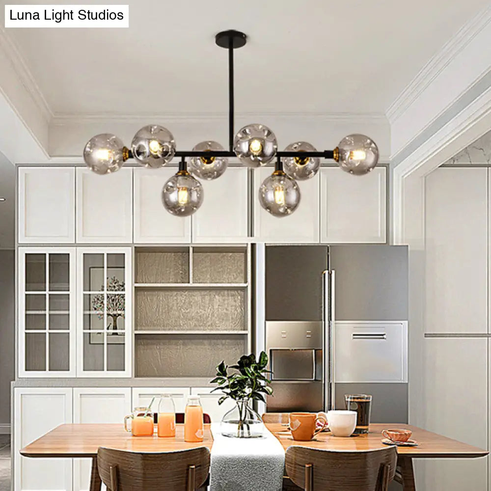 DecorBites™ Black Dimpled Glass Ball Pendant Light for Modern Dining Room Island