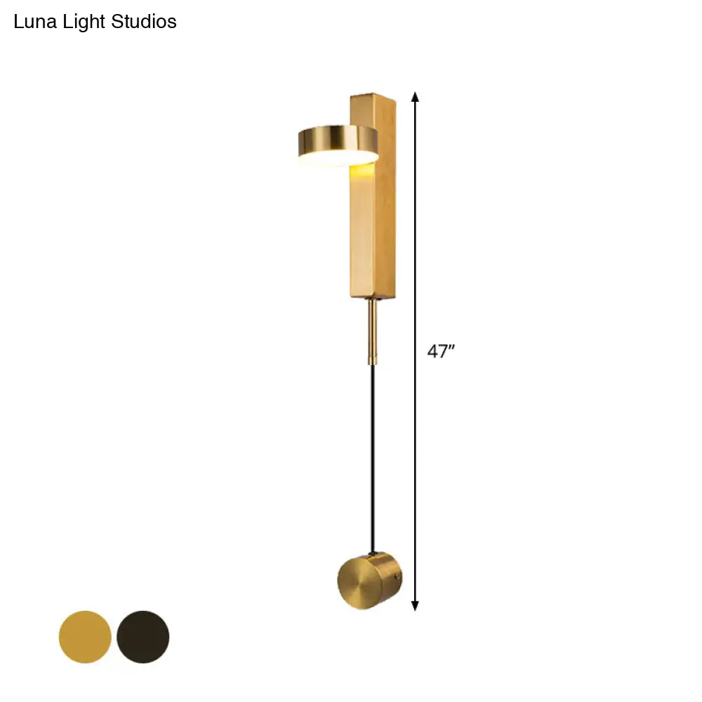DecorBites™ Black/Gold LED Flush Mount Wall Sconce - Sleek & Stylish Metallic Wall Lighting Fixture