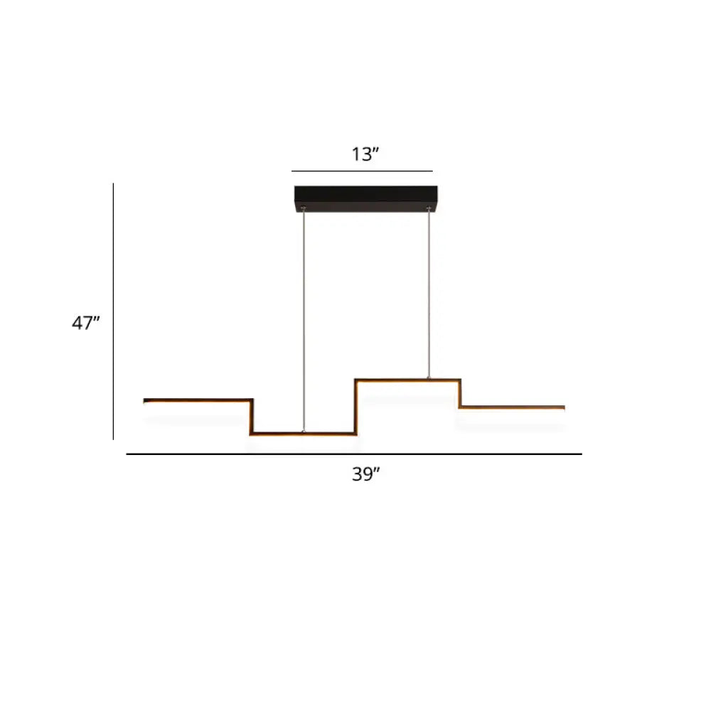 DecorBites™ Black Line Art Metal Hanging Lamp - Simplistic LED Island Lighting for Dining Room