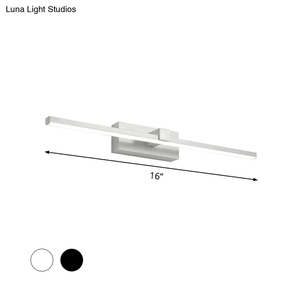 DecorBites™ Black/White LED Wall Mounted Bathroom Mirror Light - Iron Stick Vanity Lamp, Multiple Sizes Available