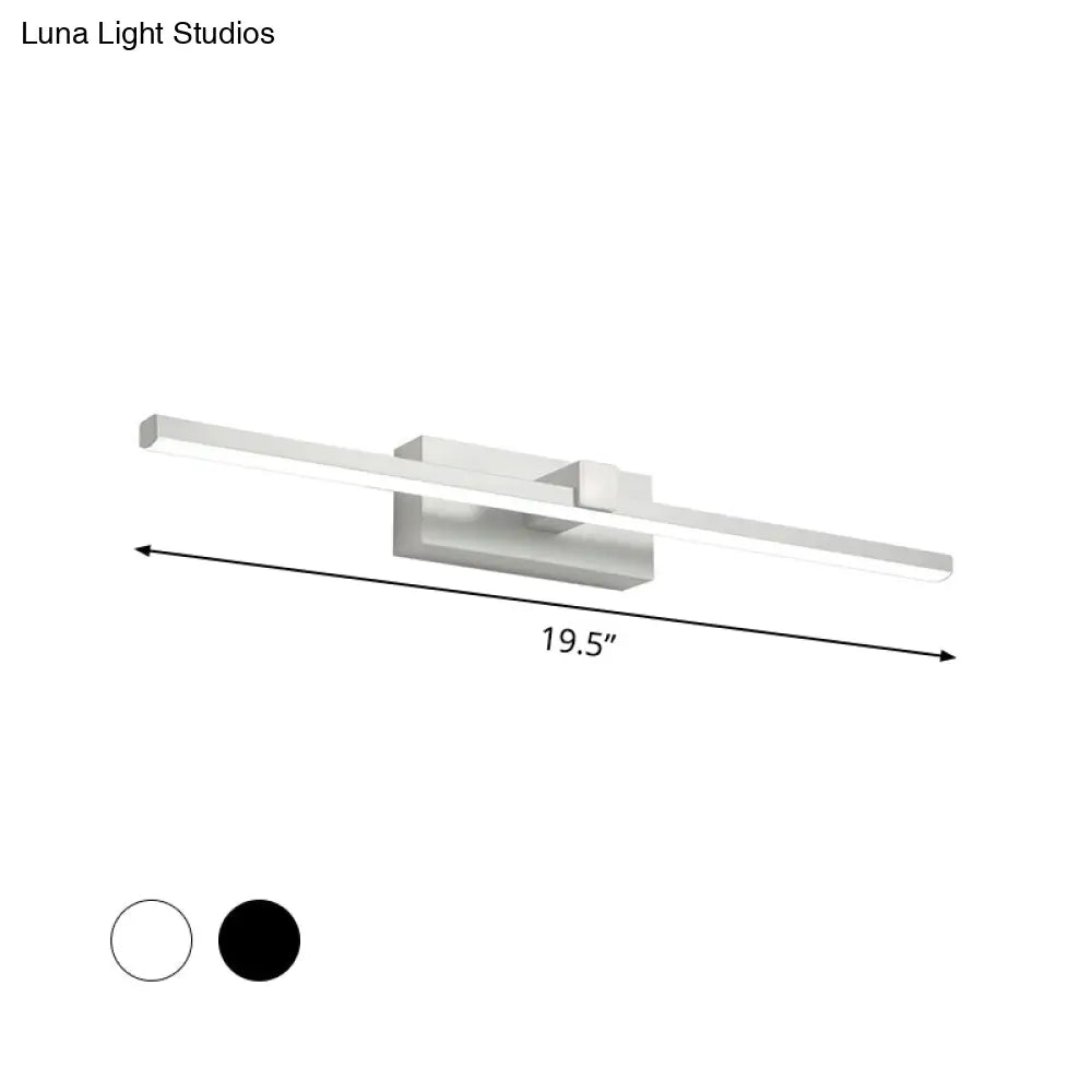 DecorBites™ Black/White LED Wall Mounted Bathroom Mirror Light - Iron Stick Vanity Lamp, Multiple Sizes Available