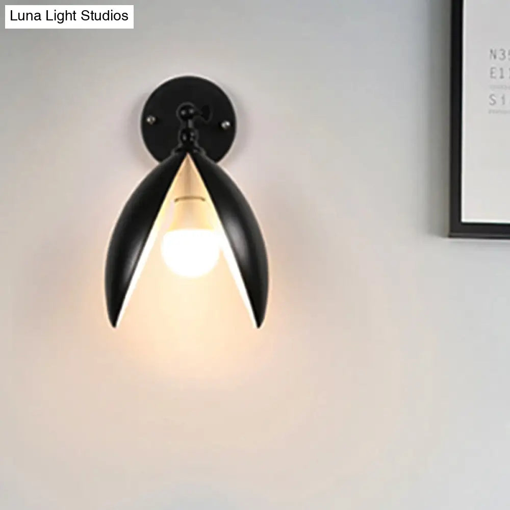 DecorBites™ Blooming Bud Wall Light - Modern Metal 1-Light Wall Mounted Light for Living Room (Black/White)
