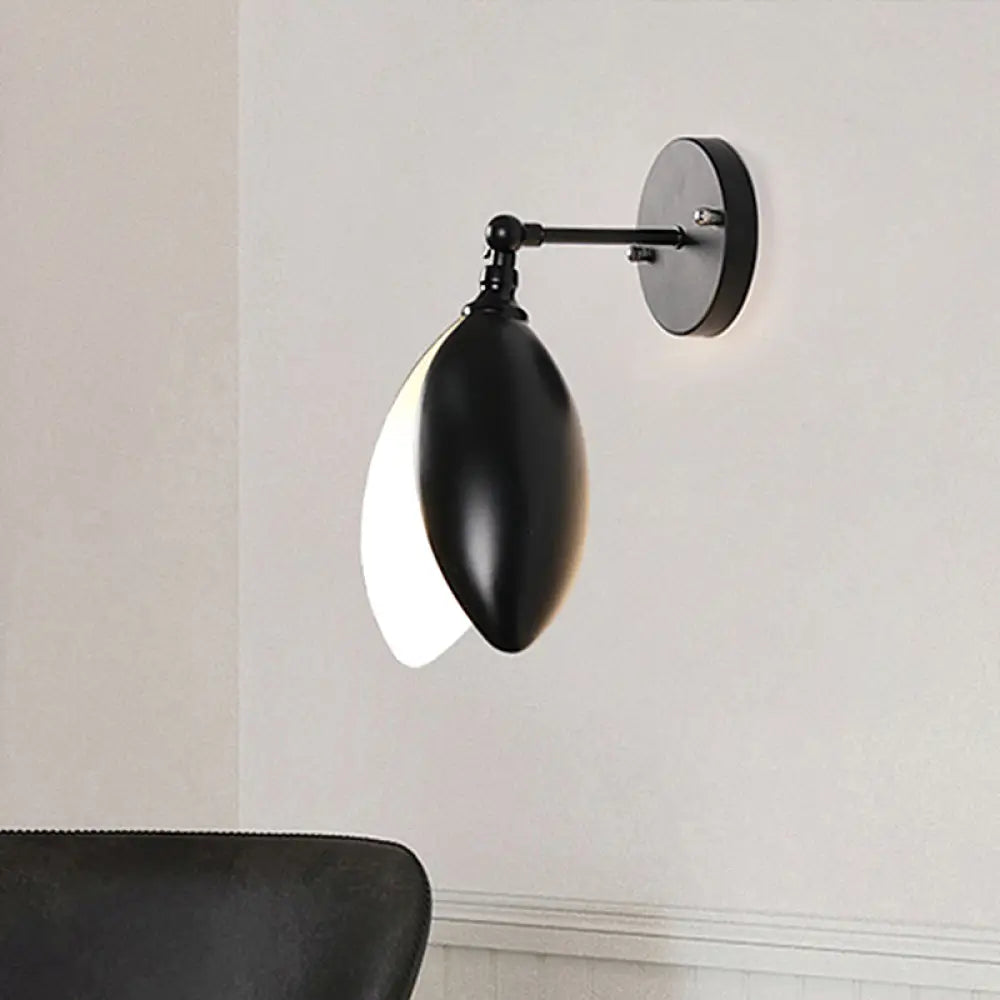 DecorBites™ Blooming Bud Wall Light - Modern Metal 1-Light Wall Mounted Light for Living Room (Black/White)