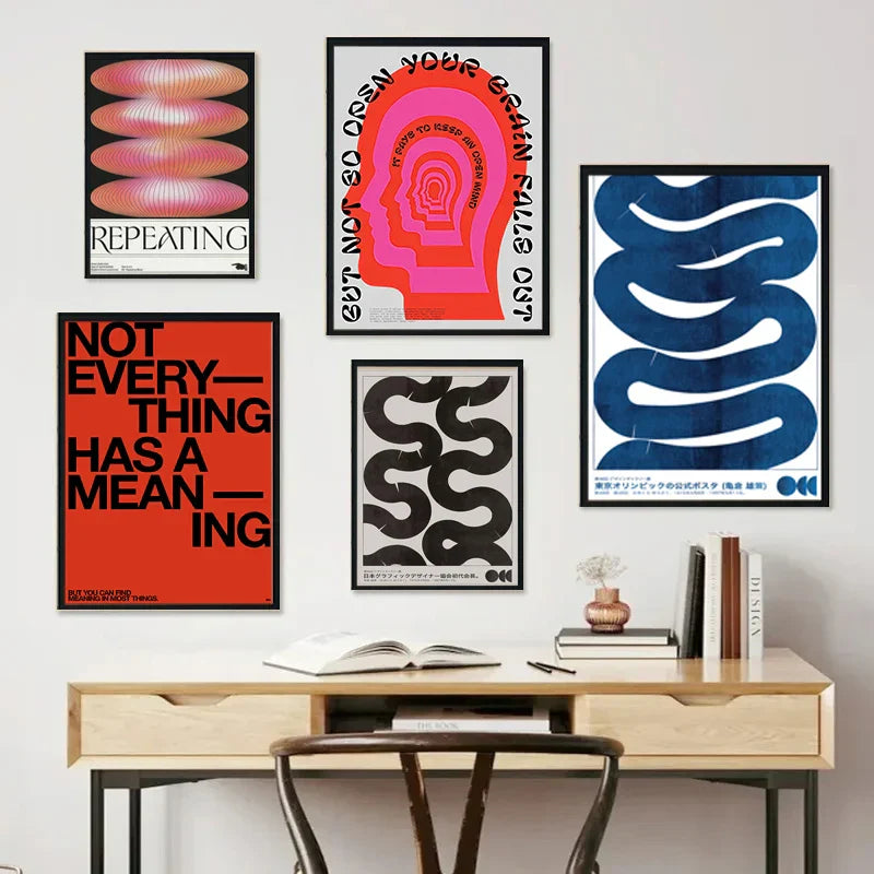 DecorBites™ Blue Wave Japanese Abstract Print Poster