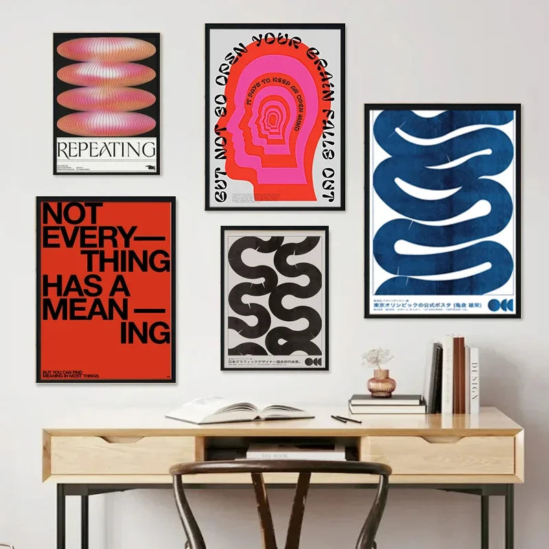 DecorBites™ Blue Wave Japanese Abstract Print Poster