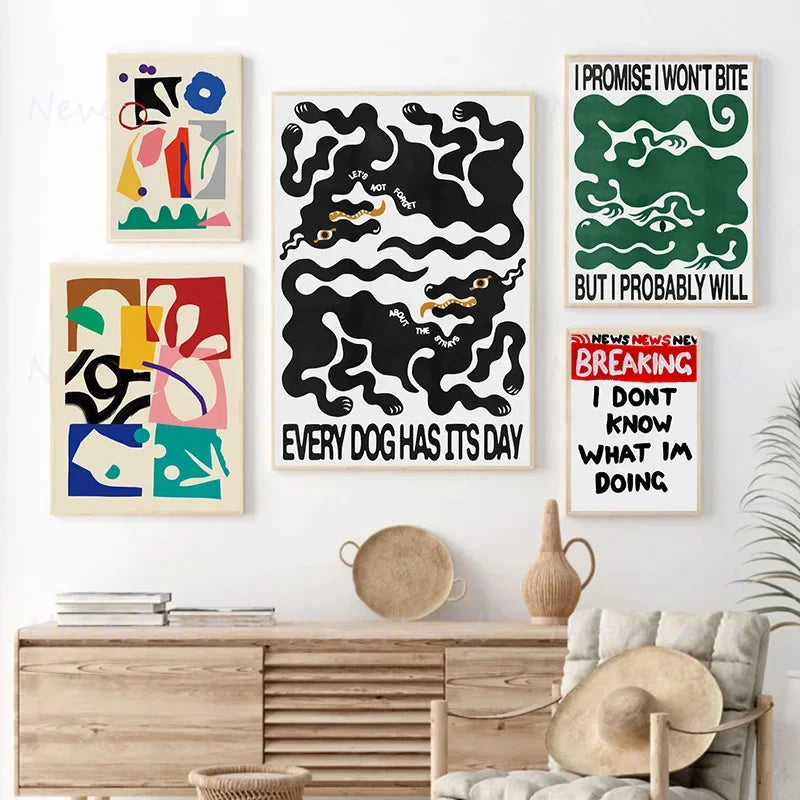DecorBites™ Blue Wave Japanese Abstract Print Poster