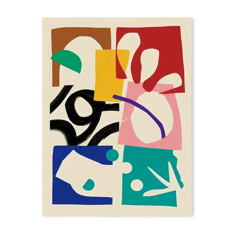 DecorBites™ Blue Wave Japanese Abstract Print Poster