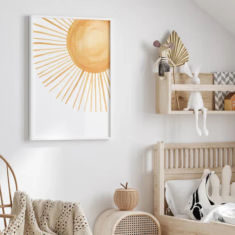 DecorBites™ Boho Rainbow Sunshine Nursery Poster Set