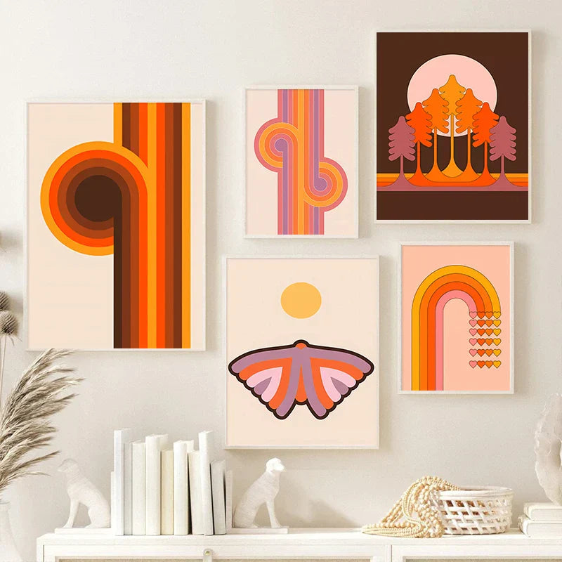 DecorBites™ Boho Sunset Art Prints for Living Room