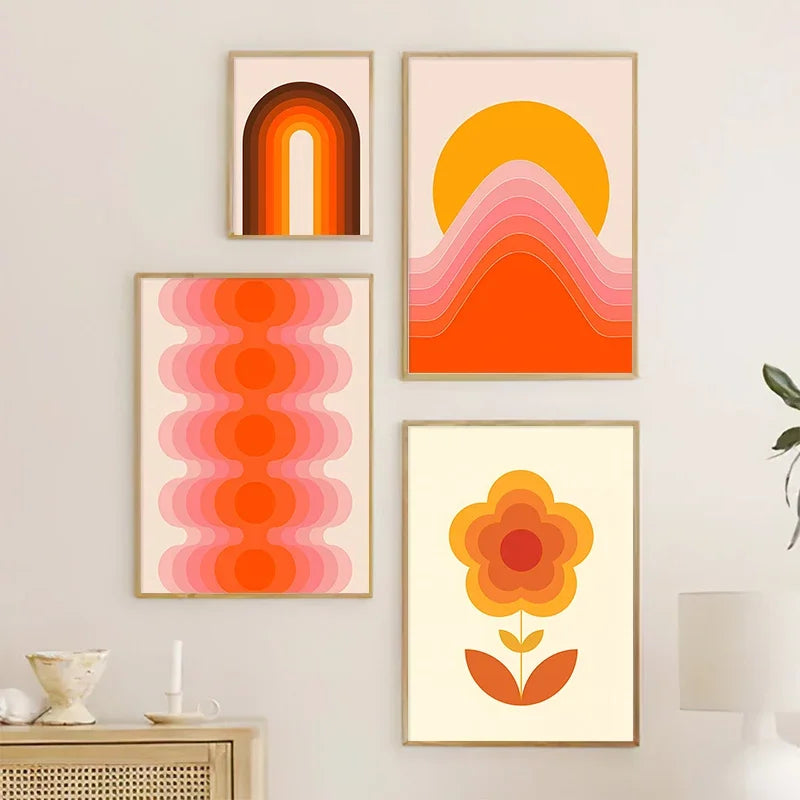 DecorBites™ Boho Sunset Art Prints for Living Room