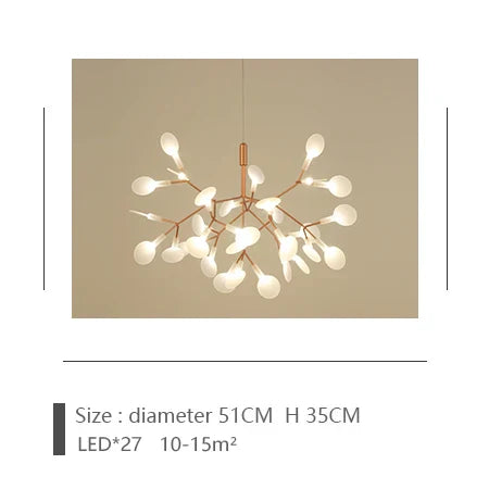 DecorBites™ Branch Design Nordic Chandelier - Rose Gold/Black
