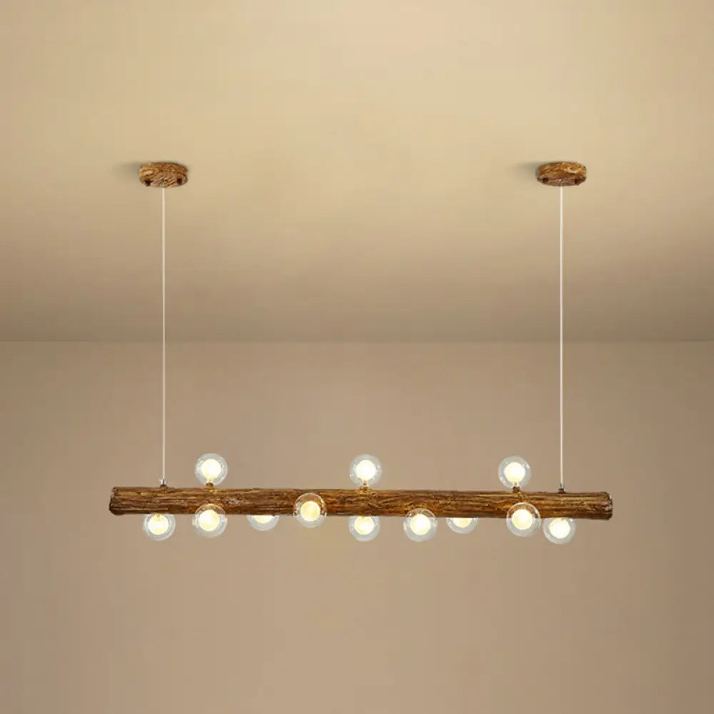 DecorBites™ Brown Modern Linear Island Pendant Metal Lamp