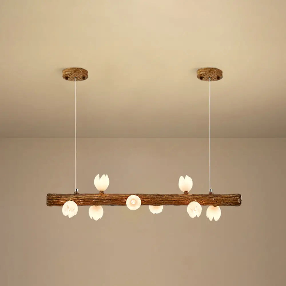 DecorBites™ Brown Modern Linear Island Pendant Metal Lamp