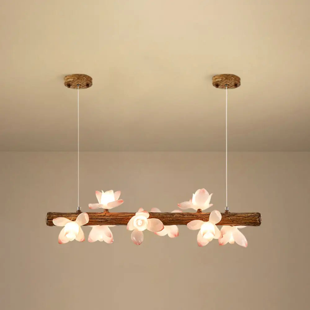 DecorBites™ Brown Modern Linear Island Pendant Metal Lamp