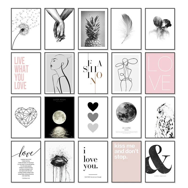 DecorBites™ Chic Pink Room Decor Wall Art Set