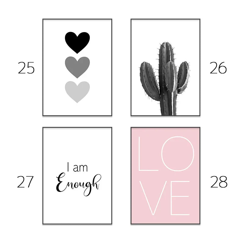 DecorBites™ Chic Pink Room Decor Wall Art Set