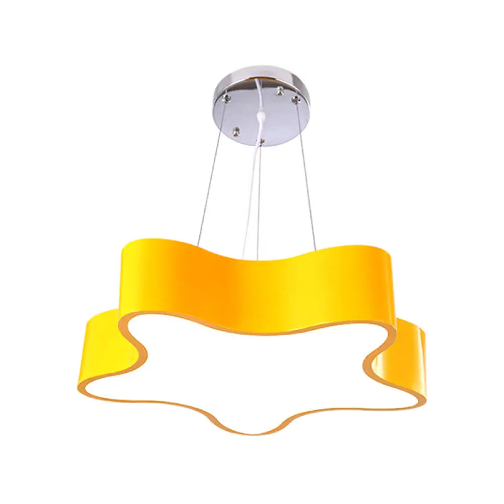 DecorBites™ Child Care Centre LED Hanging Light Kids Red/Green/Yellow Finish Drop Pendant with Star Acrylic Shade, 11"/15" W