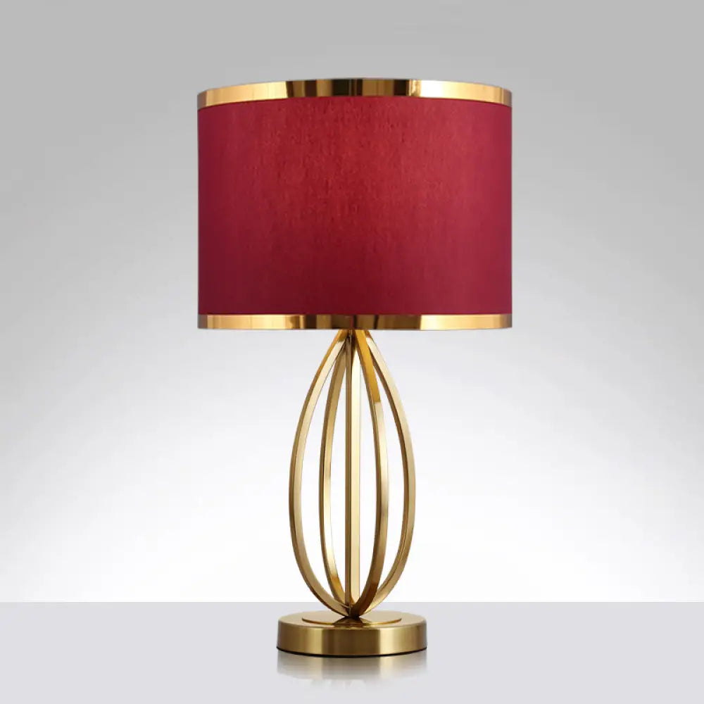 DecorBites™ Classic Round Table Lamp with Fabric Shade - Perfect for Study Room