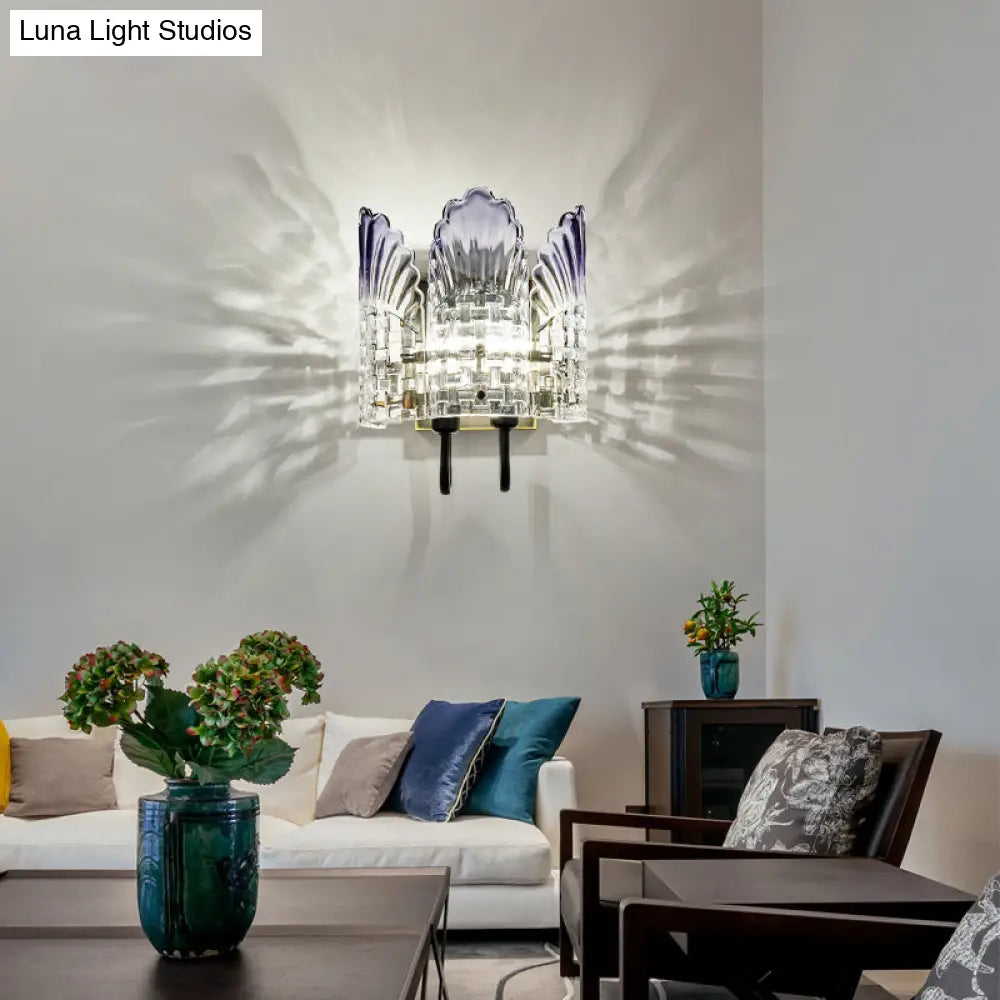 DecorBites™ Clear Crystal Wall Sconce - Modern 2-Light Fixture for Living Room