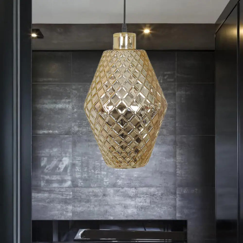 DecorBites™ Colonial Copper/Gold Glass Jar Pendant - Stylish Living Room Hanging Light Fixture
