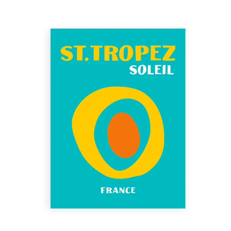 DecorBites™ Colorful Travel Posters - Miami, Ibiza, Mykonos
